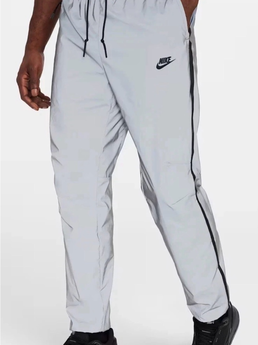 Nike Tech Woven Flash Pants Mens Size Large Reflect Silver Black